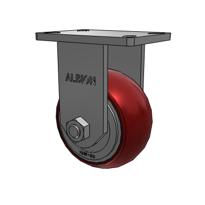 410 Series Top Plate Rigid Caster with 6 x 3 Maroon Tread on Aluminum Core AX - Round Polyurethane (Aluminum Core) wheel
