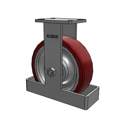 410 Series Top Plate Rigid Caster with 10 x 3 Maroon Tread on Aluminum Core AK - Crown Polyurethane (Aluminum Core) wheel
