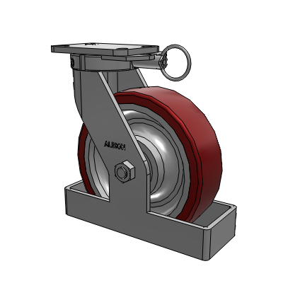 410 Series Top Plate Swivel Caster with 10 x 3 Maroon Tread on Aluminum Core AK - Crown Polyurethane (Aluminum Core) wheel