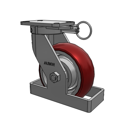 410 Series Top Plate Swivel Caster with 8 x 3 Maroon Tread on Aluminum Core AX - Round Polyurethane (Aluminum Core) wheel