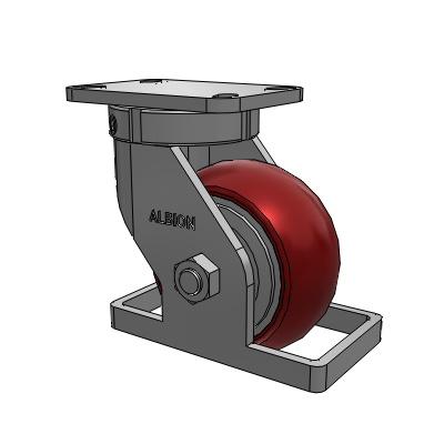 410 Series Top Plate Swivel Caster with 6 x 3 Maroon Tread on Aluminum Core AX - Round Polyurethane (Aluminum Core) wheel