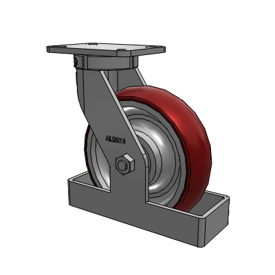410 Series Top Plate Swivel Caster with 10 x 3 Maroon Tread on Aluminum Core AX - Round Polyurethane (Aluminum Core) wheel