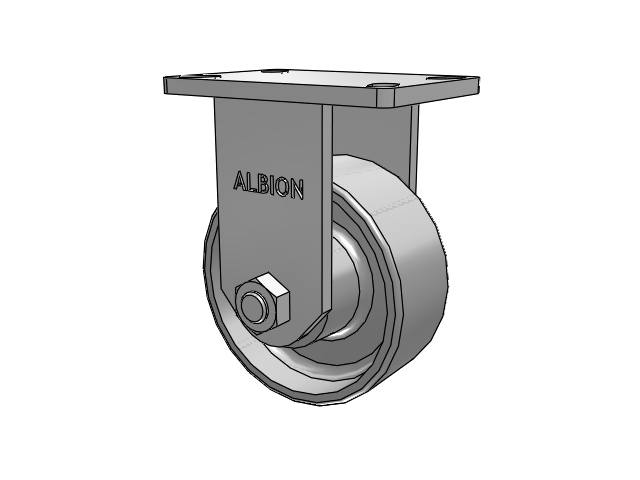 410 Series Top Plate Rigid Caster with 6 x 2.5 Clear Coat Enamel FS - Drop-Forged Steel wheel