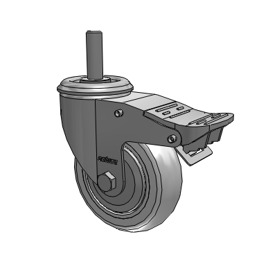 2 Series Threaded Stem Zinc Plated Swivel Caster with 4 x 1.25 Performa Crown wheel and Intergrated TTL
