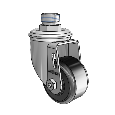 2 Series Pipe Thread Stem Zinc Swivel Caster Caster with 2.5 x 1.4375 Black Phenolic Wheel