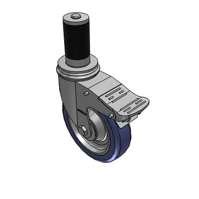 2 Series Casters Expanding Adapter Stem Caster with 5 in x 1.25 in HydroTech Wheel and Precision Ball Bearing