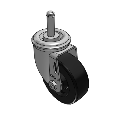 2 Series Casters Grip Ring Stem Caster with 3.5 x 1.25 Polyolefin Wheel