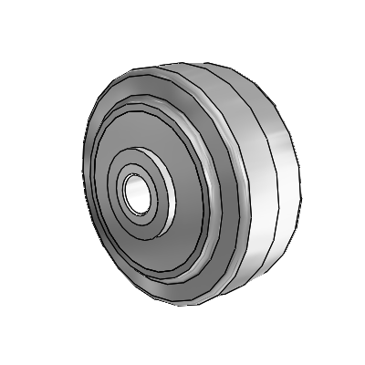 Performa Rubber Flat Gray Tread Polyolefin 2 x 0.875 Wheel with Delrin Bearing