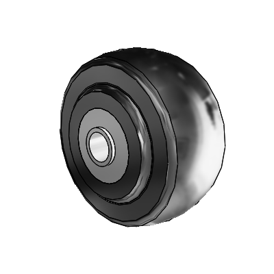 Cushion & Hard Rubber Soft Rubber 2.0000 x 0.8750 Wheel with Ball Bearing