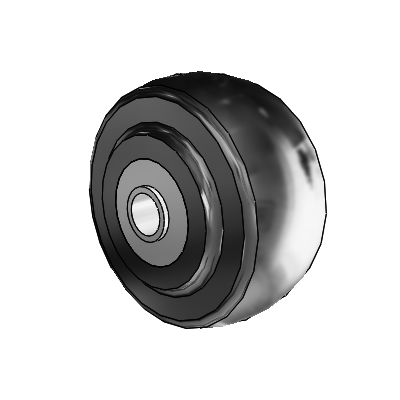 Cushion & Hard Rubber 2.0000 x 0.8750 Wheel with Ball Bearing
