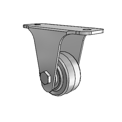 7/8" Wide Casters: Series 1 | Colson Small Top Plate Rigid Caster up to 75 lbs Zinc with 1.625 x 0.8750 Grey on Grey Performa Rubber (Flat/Grey) Wheel