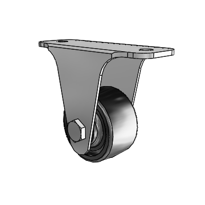 7/8" Wide Casters: Series 1 | Colson Small Top Plate Rigid Caster up to 75 lbs Zinc with 1.625 x 0.8750 Black Polyolefin Wheel