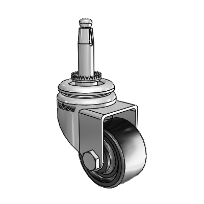 7/8" Wide Casters: Series 1 | Colson Wood Furniture Stem Zinc Swivel Caster with 1.625 x 0.8750 Black Polyolefin Wheel