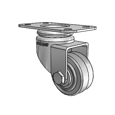 7/8" Wide Casters: Series 1 | Colson Top Plate Swivel Caster up to 75 lbs Zinc with 1.625 x 0.8750 Grey on Grey Performa Rubber (Flat/Grey) Wheel