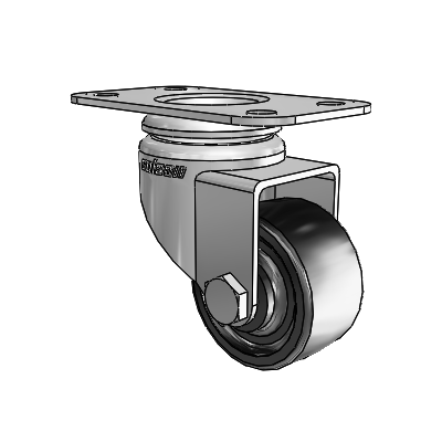 7/8" Wide Casters: Series 1 | Colson Top Plate Swivel Caster up to 75 lbs Zinc with 1.625 x 0.8750 Black Polyolefin Wheel