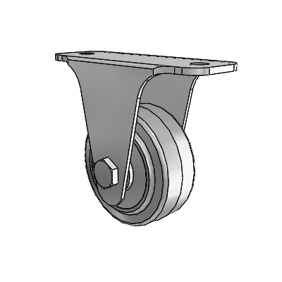 7/8" Wide Casters: Series 1 | Colson Small Top Plate Rigid Caster up to 75 lbs Zinc with 2 x 0.8750 Grey on Grey Performa Rubber (Flat/Grey) Wheel