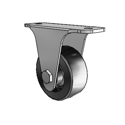 7/8" Wide Casters: Series 1 | Colson Small Top Plate Rigid Caster up to 75 lbs Zinc with 2 x 0.8750 Black Polyolefin Wheel