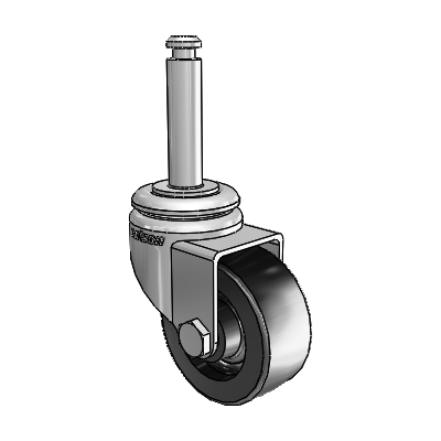 7/8" Wide Casters: Series 1 | Colson Grip Ring Stem up to 75 lbs Zinc Swivel Caster with 2 x 0.8750 Black Polyolefin Wheel