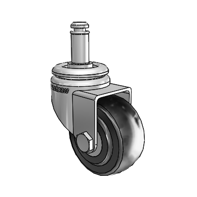 7/8" Wide Casters: Series 1 | Colson Grip Ring Stem up to 75 lbs Zinc Swivel Caster with 2 x 0.8750 Black Hard Rubber Wheel