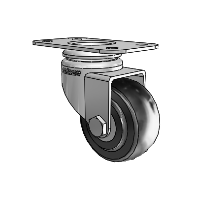 7/8" Wide Casters: Series 1 | Colson Top Plate Swivel Caster up to 75 lbs Zinc with 2 x 0.8750 Black Hard Rubber Wheel
