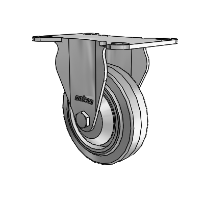 7/8" Wide Casters: Series 1 | Colson Large Top Plate Rigid Caster up to 145 lbs Zinc with 3 x 0.8750 Grey on Grey Performa Rubber (Flat/Grey) Wheel
