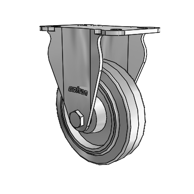 7/8" Wide Casters: Series 1 | Colson Top Plate Rigid Caster up to 75 lbs Zinc with 3 x 0.8750 Grey on Grey Performa Rubber (Flat/Grey) Wheel