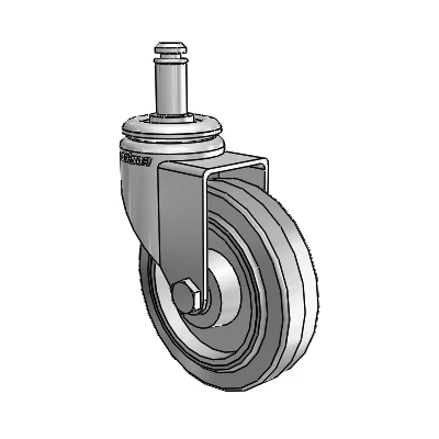 7/8" Wide Casters: Series 1 | Colson Grip Ring Stem up to 75 lbs Zinc Swivel Caster with 3 x 0.8750 Grey on Grey Performa Rubber (Flat/Grey) Wheel