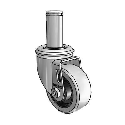 2 Series Grip Ring Stem Zinc Swivel Caster with 3 x 1.25 Grey on Grey Rubber HI-TECH Wheel