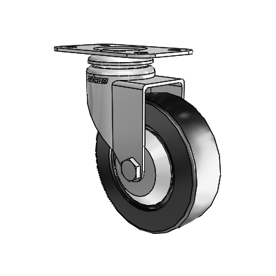 7/8" Wide Casters: Series 1 | Colson Top Plate Swivel Caster up to 75 lbs Zinc with 3 x 0.8750 Black Polyolefin Wheel