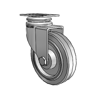 7/8" Wide Casters: Series 1 | Colson Small Top Plate Swivel Caster up to 75 lbs Zinc with 3 x 0.8750 Grey on Grey Performa Rubber (Flat/Grey) Wheel