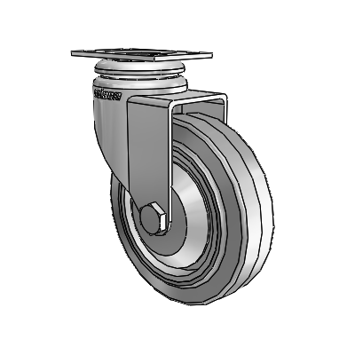 7/8" Wide Casters: Series 1 | Colson Small Top Plate Swivel Caster up to 75 lbs Zinc with 3 x 0.8750 Grey on Grey Performa Rubber (Flat/Grey) Wheel