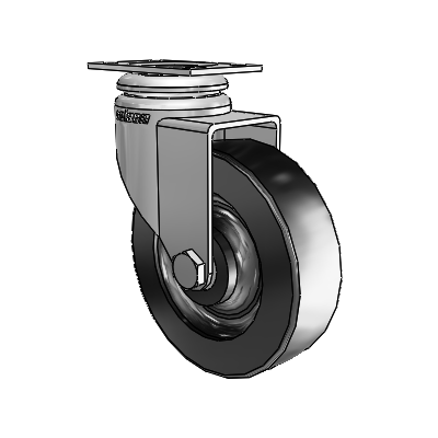 7/8" Wide Casters: Series 1 | Colson Small Top Plate Swivel Caster up to 75 lbs Zinc with 3 x 0.8750 Black Polyolefin Wheel