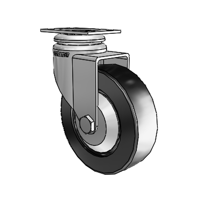 7/8" Wide Casters: Series 1 | Colson Small Top Plate Swivel Caster up to 75 lbs Zinc with 3 x 0.8750 Black Polyolefin Wheel