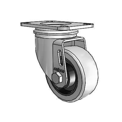 2 Series Casters Top Plate Swivel Zinc with 3 x 1.25 Grey on Grey Rubber HI-TECH Wheel