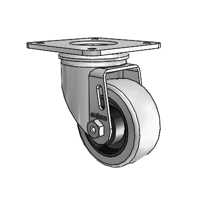 2 Series Casters Top Plate Swivel Zinc with 3 x 1.25 Grey on Grey Rubber HI-TECH Wheel