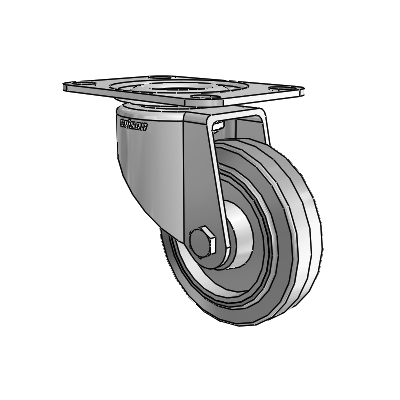 7/8" Wide Casters: Series 1 | Colson Large Top Plate Swivel Caster up to 145 lbs Zinc with 3 x 0.8750 Grey on Grey Performa Rubber (Flat/Grey) Wheel