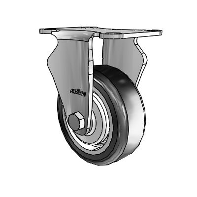 2 Series Stainless Steel Casters Top Plate Rigid with 3.5 x 1.25 Grey on Grey TPE High-Temp Wheel