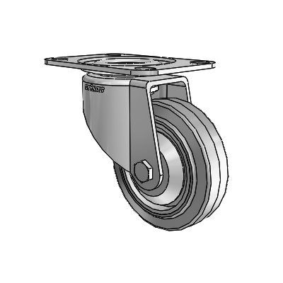 7/8" Wide Casters: Series 1 | Colson Large Top Plate Swivel Caster up to 145 lbs Zinc with 3 x 0.8750 Grey on Grey Performa Rubber (Flat/Grey) Wheel