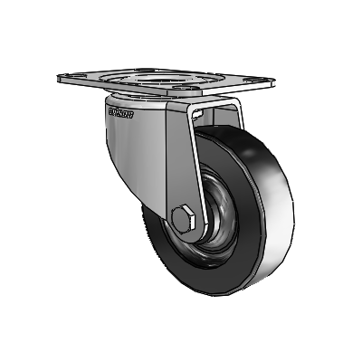 7/8" Wide Casters: Series 1 | Colson Large Top Plate Swivel Caster up to 145 lbs Zinc with 3 x 0.8750 Black Polyolefin Wheel