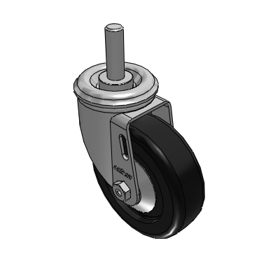 2 Series Casters Threaded Stem Caster with 4 x 1.25 Polyolefin Wheel