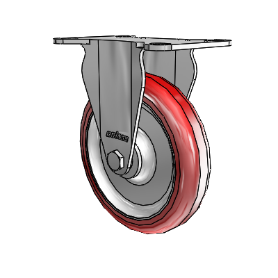 7/8" Wide Casters: Series 1 | Colson Large Top Plate Rigid Caster up to 145 lbs Zinc with 4 x 0.8750 Maroon on Grey Polyurethane HI-TECH Wheel