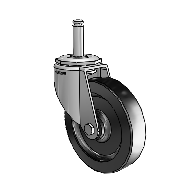 7/8" Wide Casters: Series 1 | Colson Grip Ring Stem up to 145 lbs Zinc Swivel Caster with 4 x 0.8750 Black Polyolefin Wheel