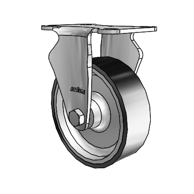 2 Series Stainless Steel Casters Top Plate Rigid with 4 x 1.25 Black on Silver ThermoTech Wheel