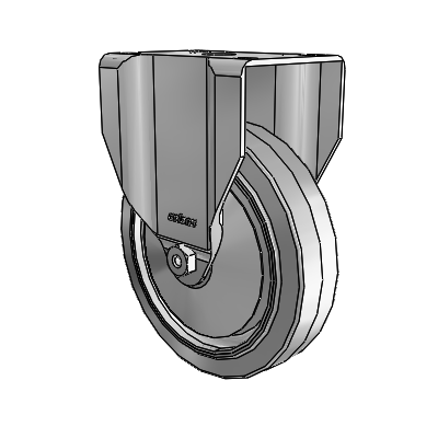 2 Series Casters Top Plate Rigid Zinc Caster with 5 x 1.25 Grey on Grey Performa Rubber (Flat) Wheel