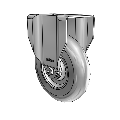 2 Series Casters Top Plate Rigid Zinc Rigid Caster with 5 x 1.3125 Grey on Grey Performa Rubber (Round) Wheel