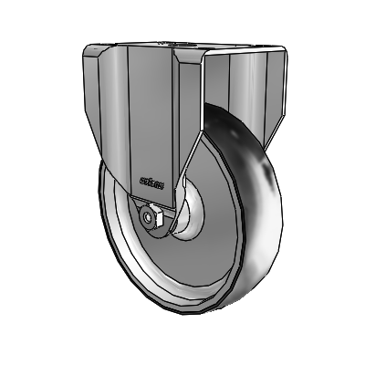 2 Series Casters Top Plate Rigid Zinc Caster with 5 x 1.25 Black on Silver ThermoTech Wheel