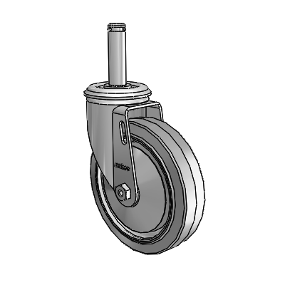 2 Series Grip Ring Stem Zinc Swivel Caster Caster with 5 x 1.25 Grey on Grey Performa Rubber (Flat) Wheel