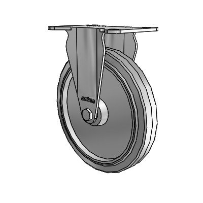 7/8" Wide Casters: Series 1 | Colson Large Top Plate Rigid Caster up to 145 lbs Zinc with 5 x 0.8750 Grey on Grey Performa Rubber (Flat/Grey) Wheel