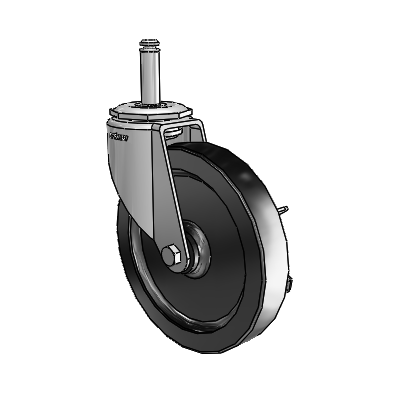 7/8" Wide Casters: Series 1 | Colson Grip Ring Stem up to 145 lbs Zinc Swivel Caster with 5 x 0.8750 Black Polyolefin Wheel and Side Lock Brake