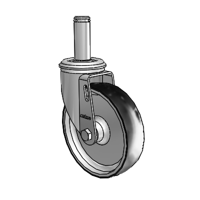 2 Series Grip Ring Stem Zinc Swivel Caster Caster with 5 x 1.25 Black on Silver ThermoTech Wheel